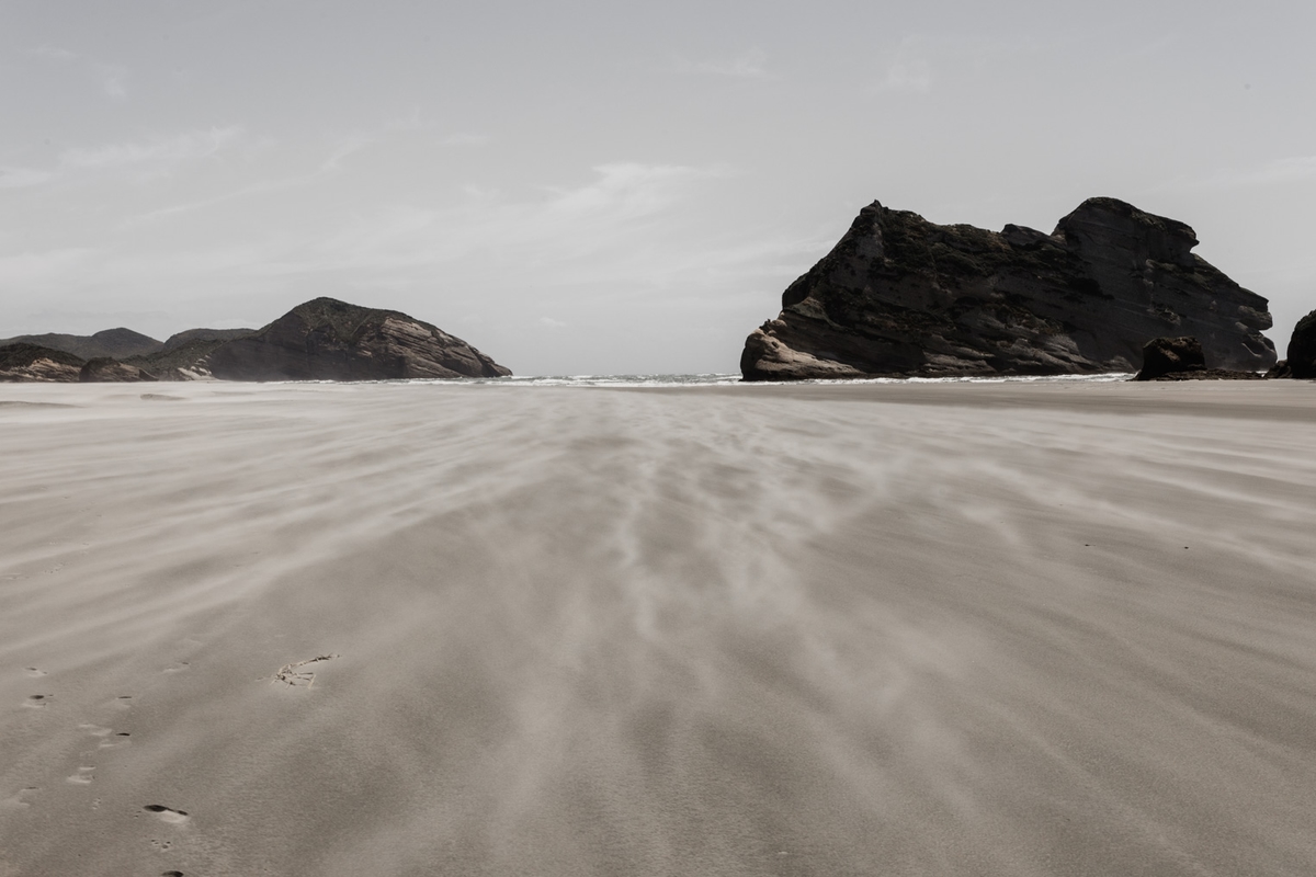 Sandsturm am Strand